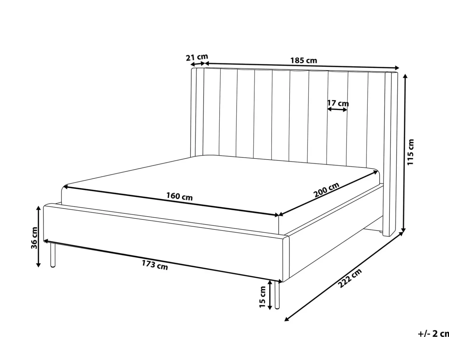 Letto Velluto VILLETTE 160 x 200 cm Blu marino
