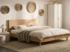 Letto WIZERNES 180 x 200 cm Rovere chiaro