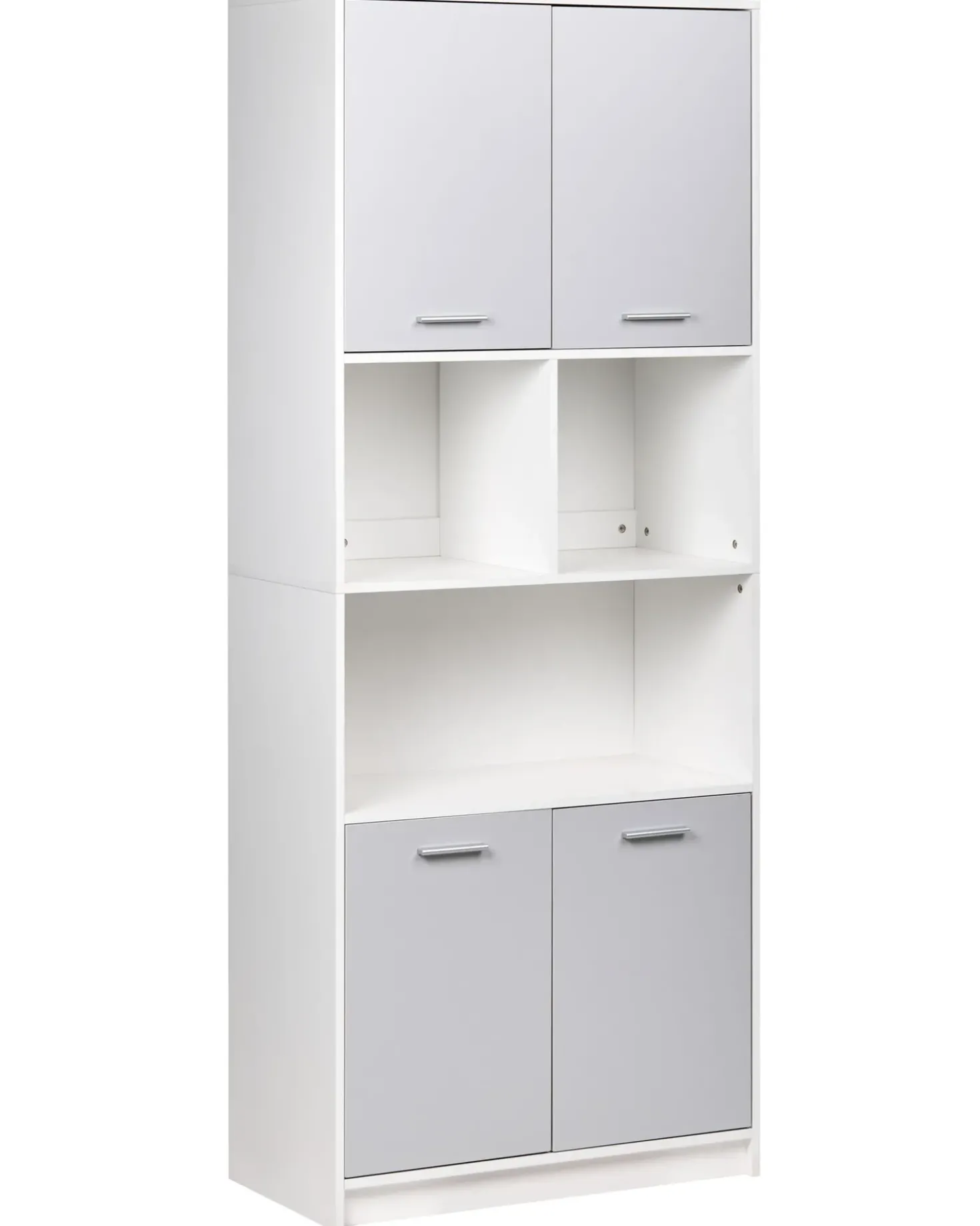 Libreria a 4 ante ZEHNA Grigio/Bianco