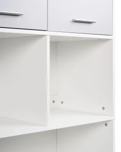 Libreria a 4 ante ZEHNA Grigio/Bianco