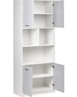 Libreria a 4 ante ZEHNA Grigio/Bianco