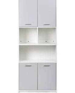 Libreria a 4 ante ZEHNA Grigio/Bianco