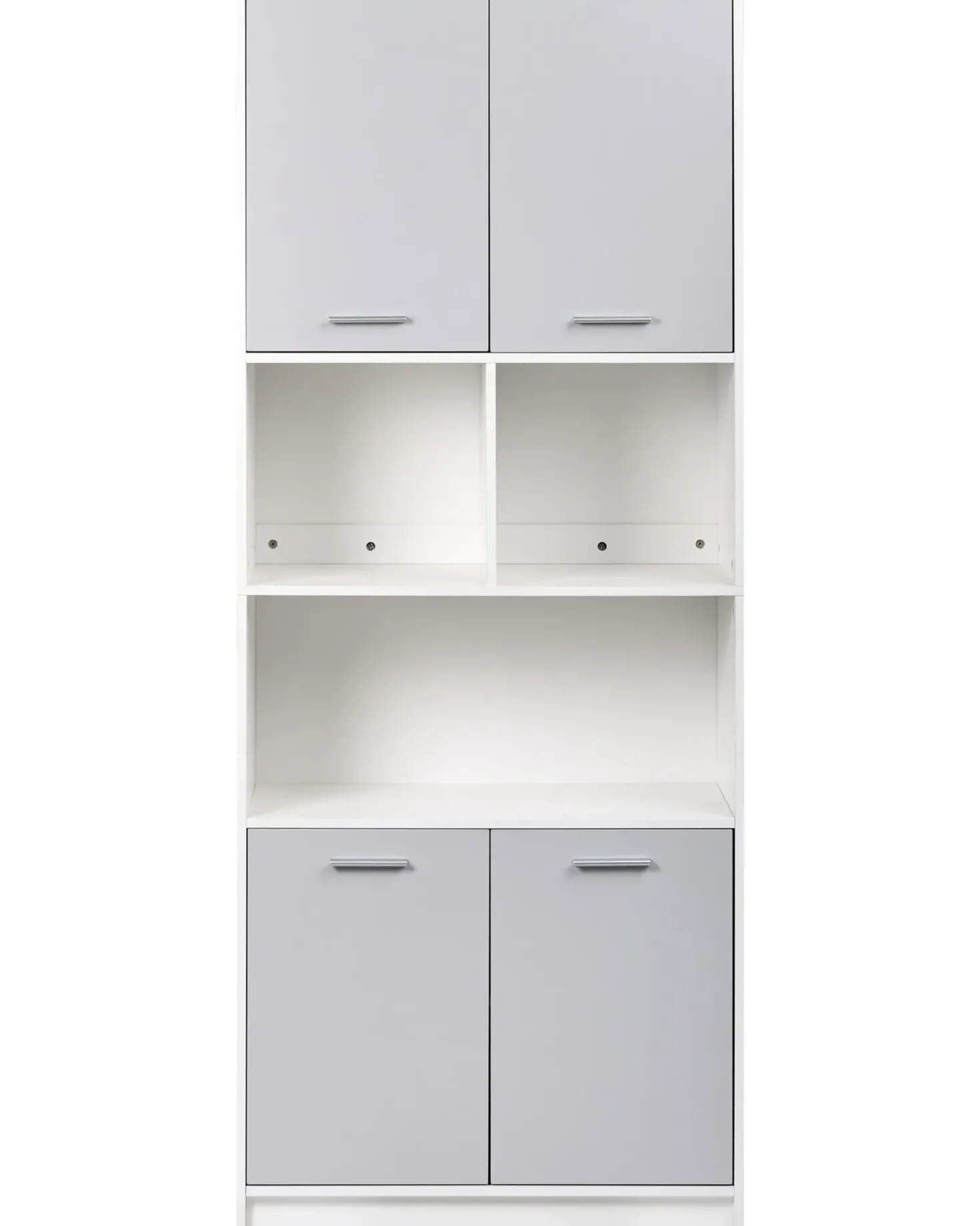 Libreria a 4 ante ZEHNA Grigio/Bianco