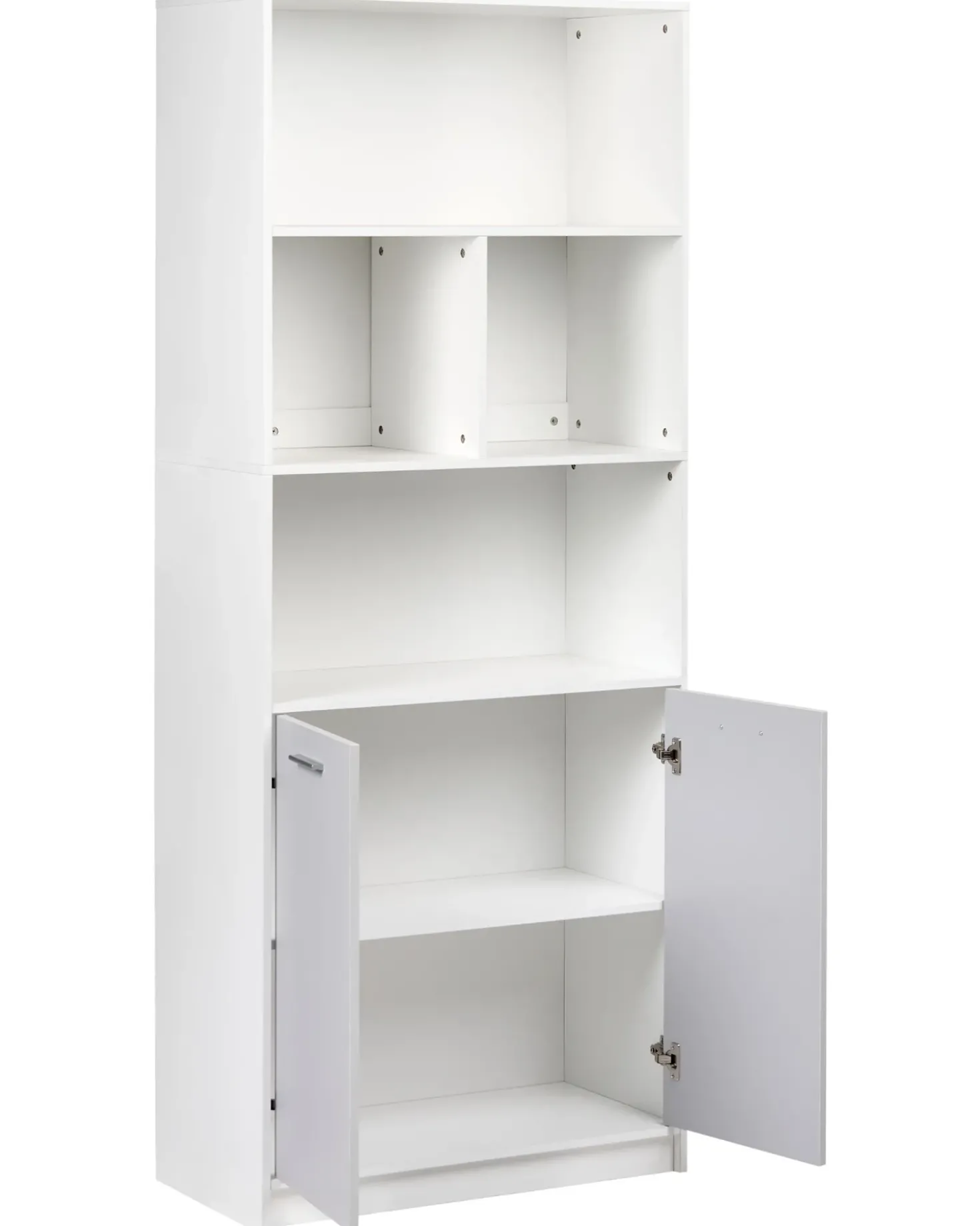 Libreria a 2 ante ZEHNA Grigio/Bianco