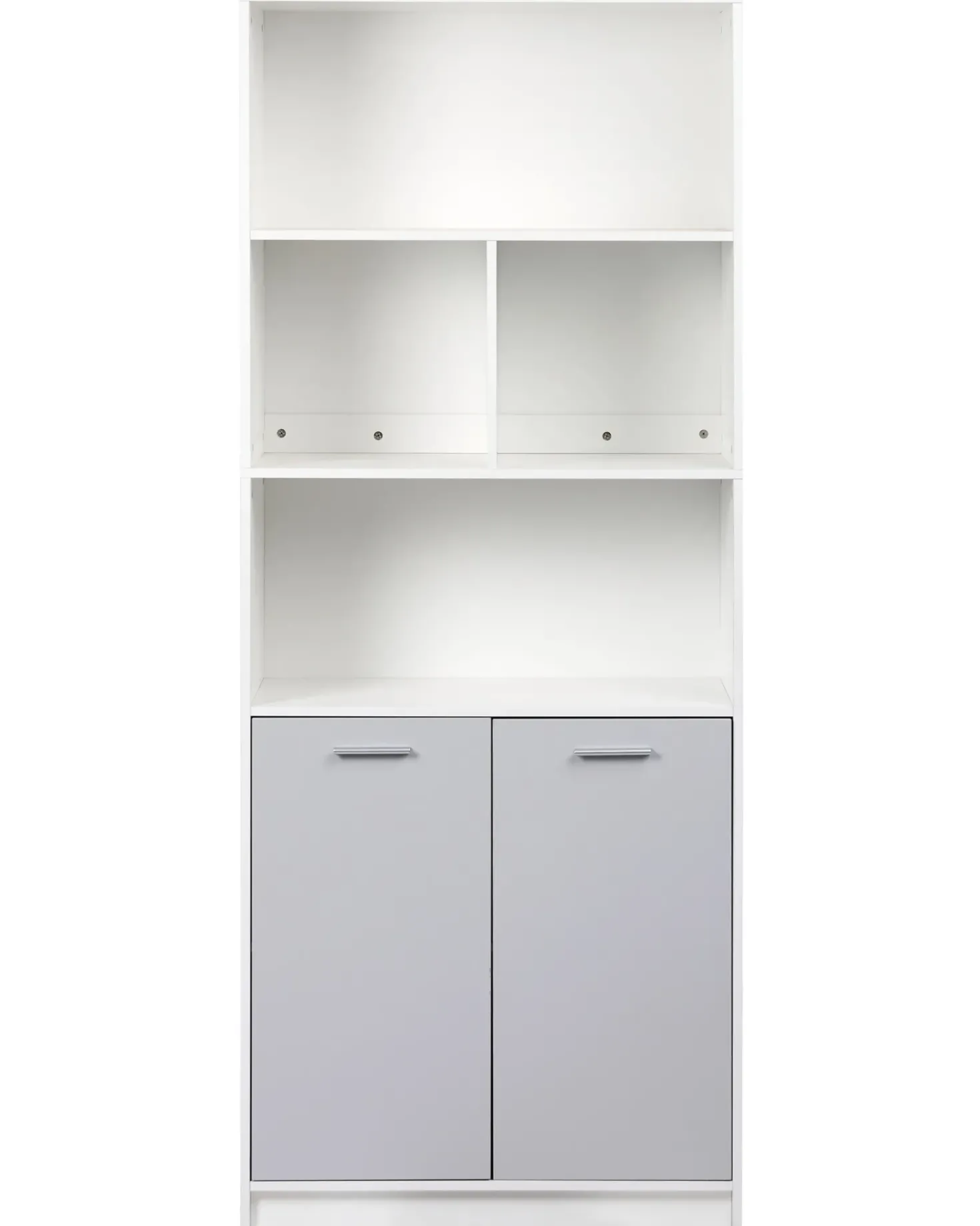 Libreria a 2 ante ZEHNA Grigio/Bianco