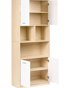Libreria a 4 ante ZEHNA Marrone chiaro/Bianco