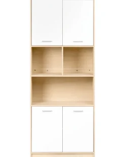 Libreria a 4 ante ZEHNA Marrone chiaro/Bianco