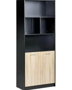 Libreria a 2 ante ZEHNA Marrone/Nero