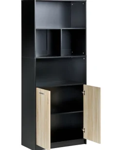 Libreria a 2 ante ZEHNA Marrone/Nero