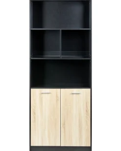 Libreria a 2 ante ZEHNA Marrone/Nero
