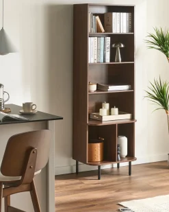 Libreria a 5 ripiani BRADLEY 180 cm Marrone scuro