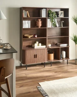 Libreria a 4 ripiani BRADLEY 180 cm Marrone scuro