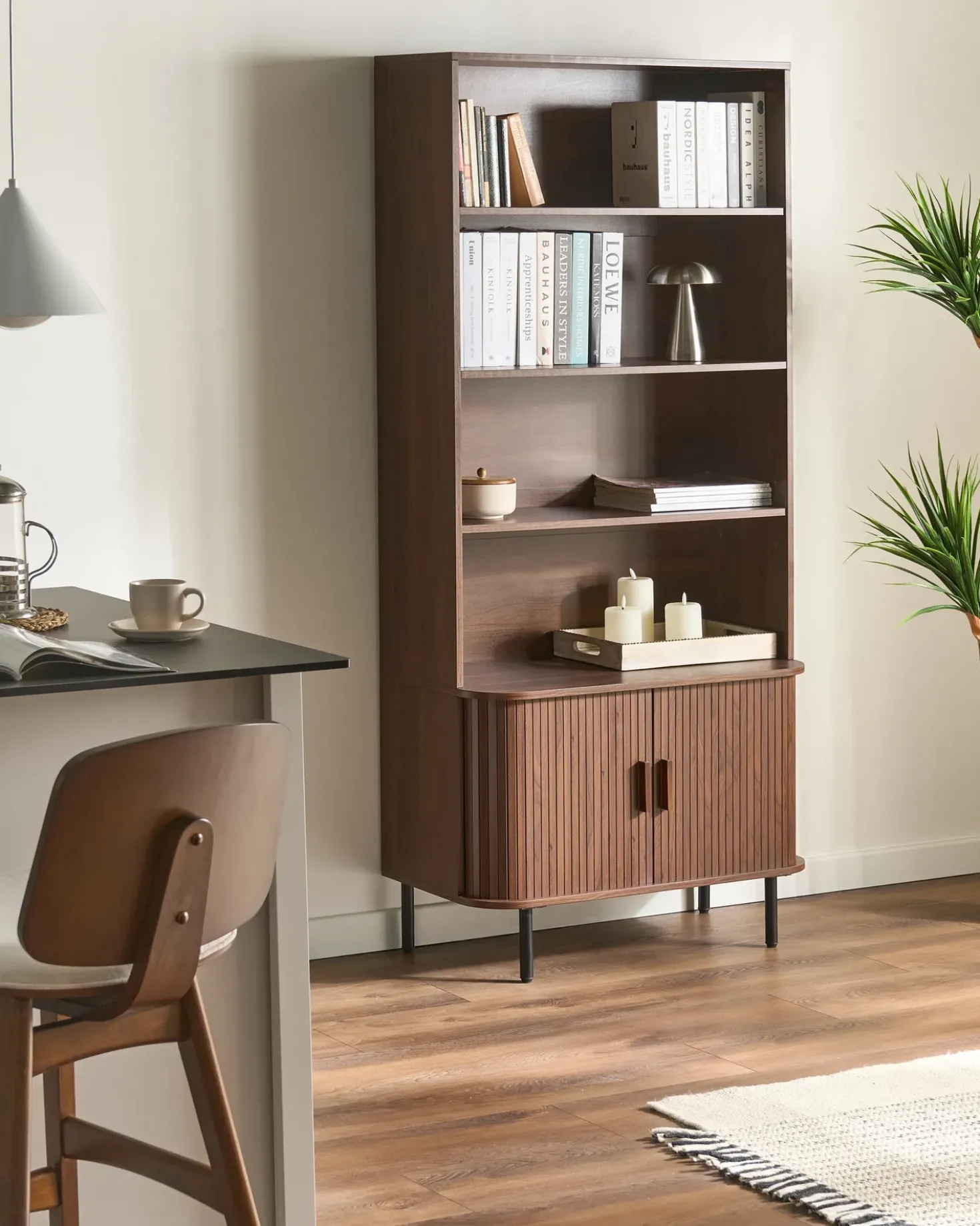 Libreria a 4 ripiani BRADLEY 180 cm Marrone scuro