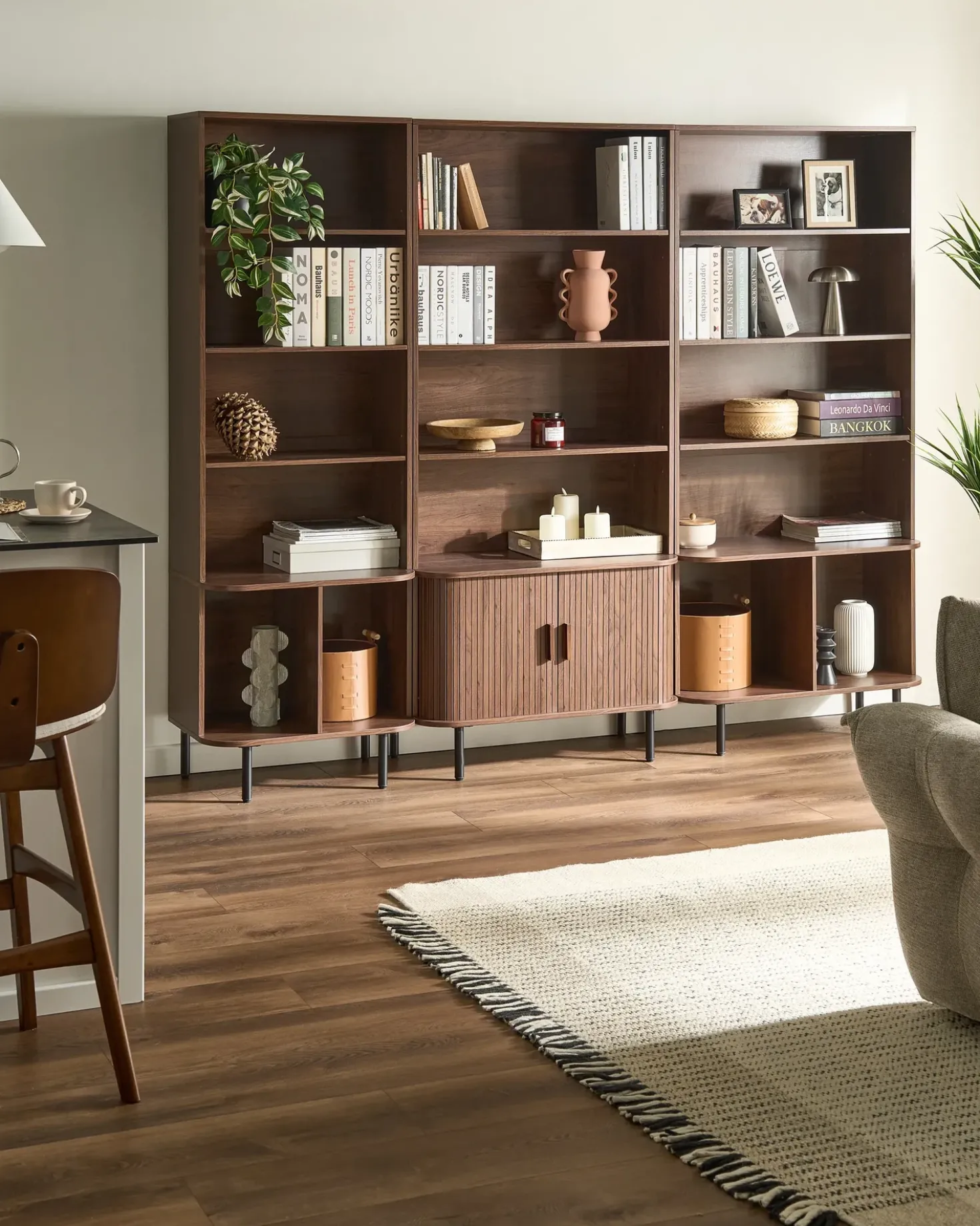 Libreria a 4 ripiani BRADLEY 180 cm Marrone scuro