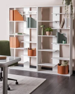 Libreria a 8 ripiani FONTAS 180 cm Bianco