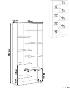 Libreria a 8 ripiani FONTAS 180 cm Bianco