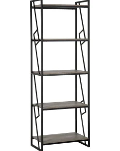 Libreria a 5 ripiani FORRES 184 cm Marrone/Nero