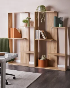 Libreria a 3 ripiani KAHNTAH 163 cm Marrone chiaro