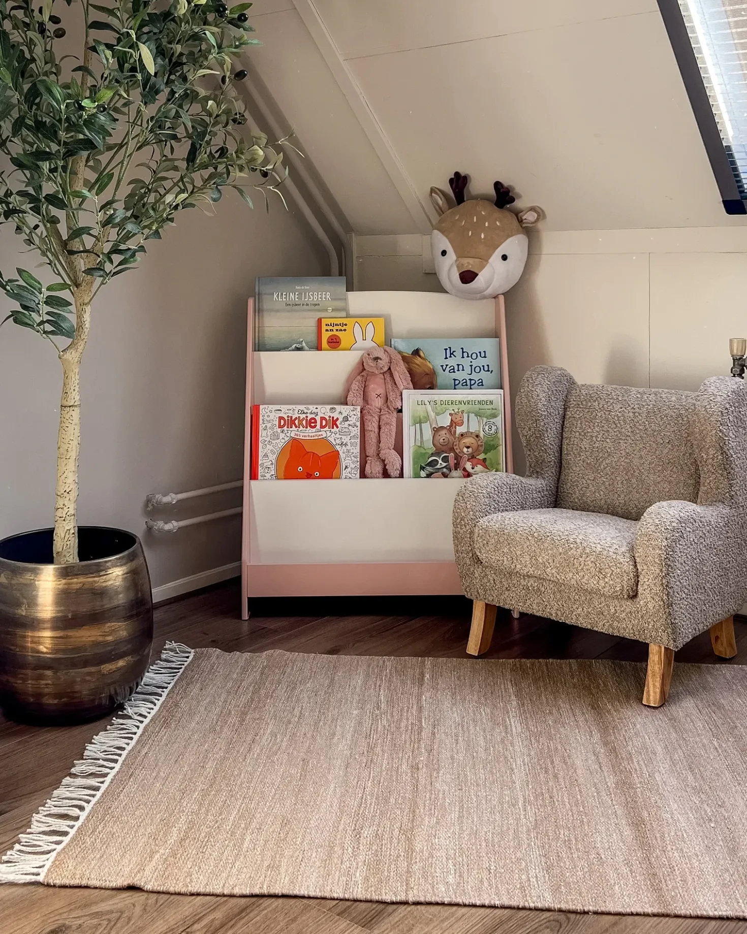 Libreria a 4 ripiani LILOET 70 cm Rosa pastello