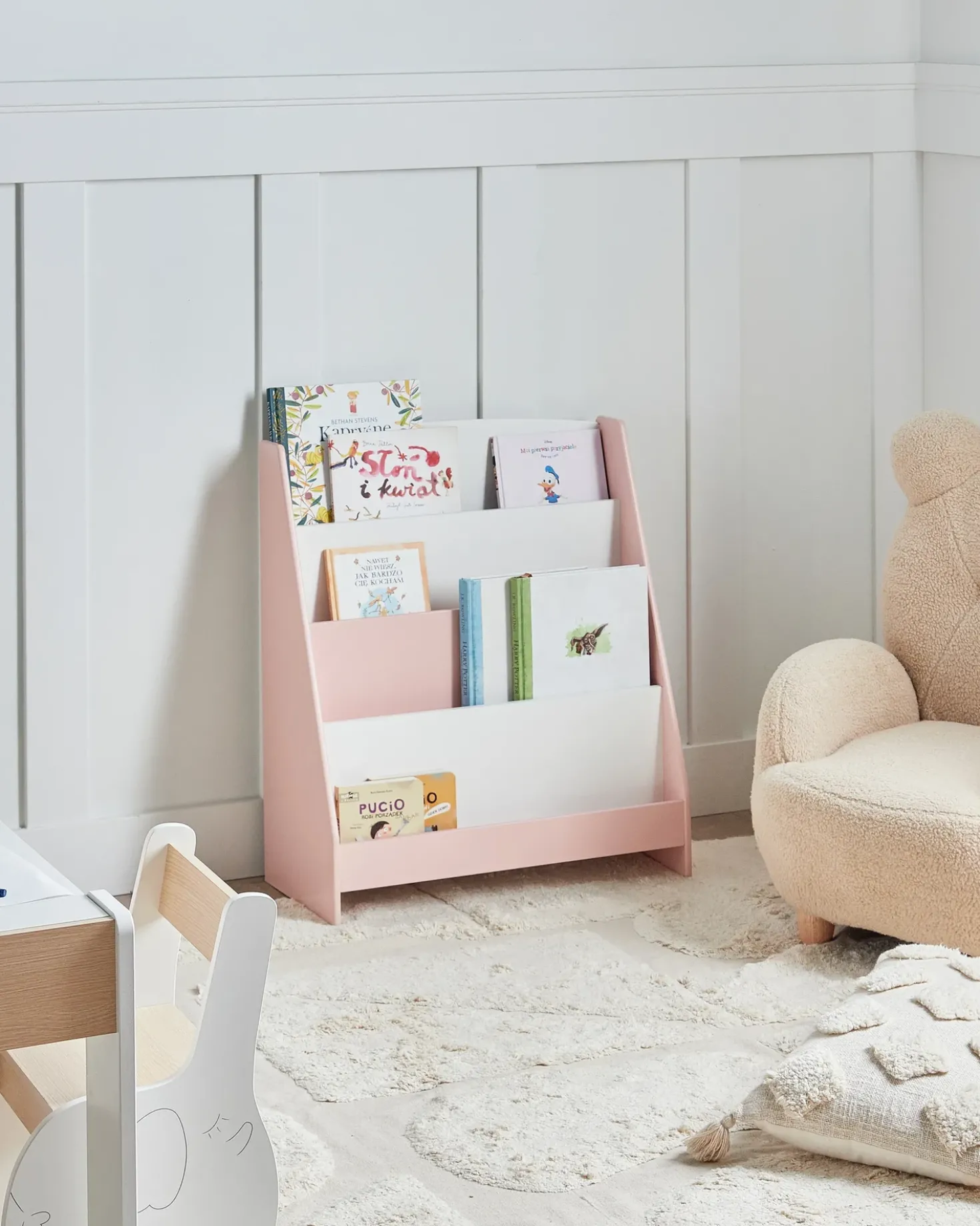 Libreria a 4 ripiani LILOET 70 cm Rosa pastello