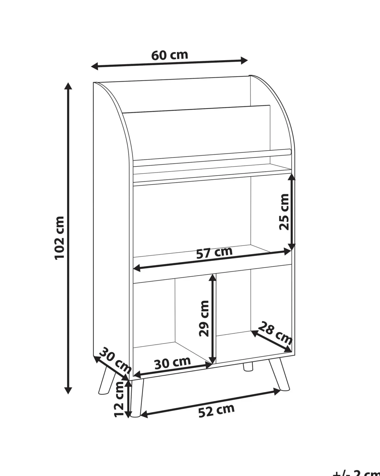 Libreria a 3 ripiani LILOET 102 cm Verde chiaro