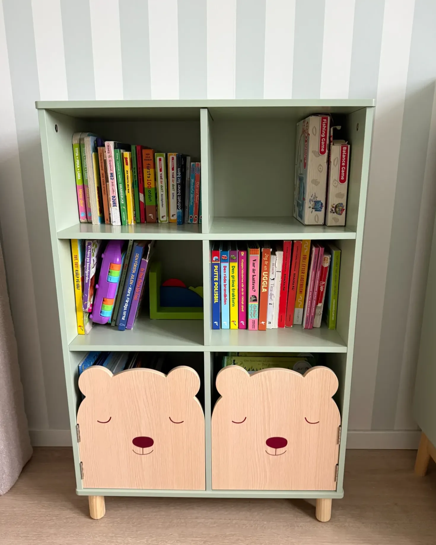 Libreria a 3 ripiani NOBBY 90 cm Verde chiaro