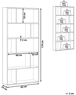 Libreria a 5 ripiani ORILLA 174 cm Bianco