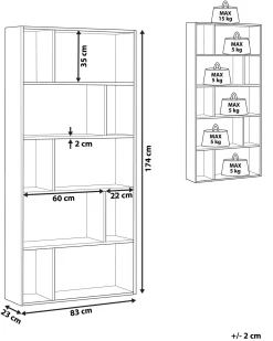 Libreria a 5 ripiani ORILLA 174 cm Marrone scuro