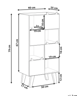 Libreria a 4 ripiani RUPERT 79 cm Marrone chiaro