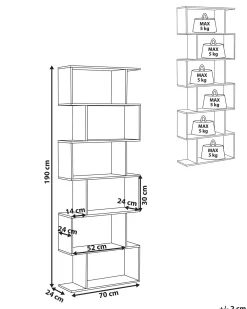 Libreria a 6 ripiani VALDOSA 190 cm Marrone chiaro