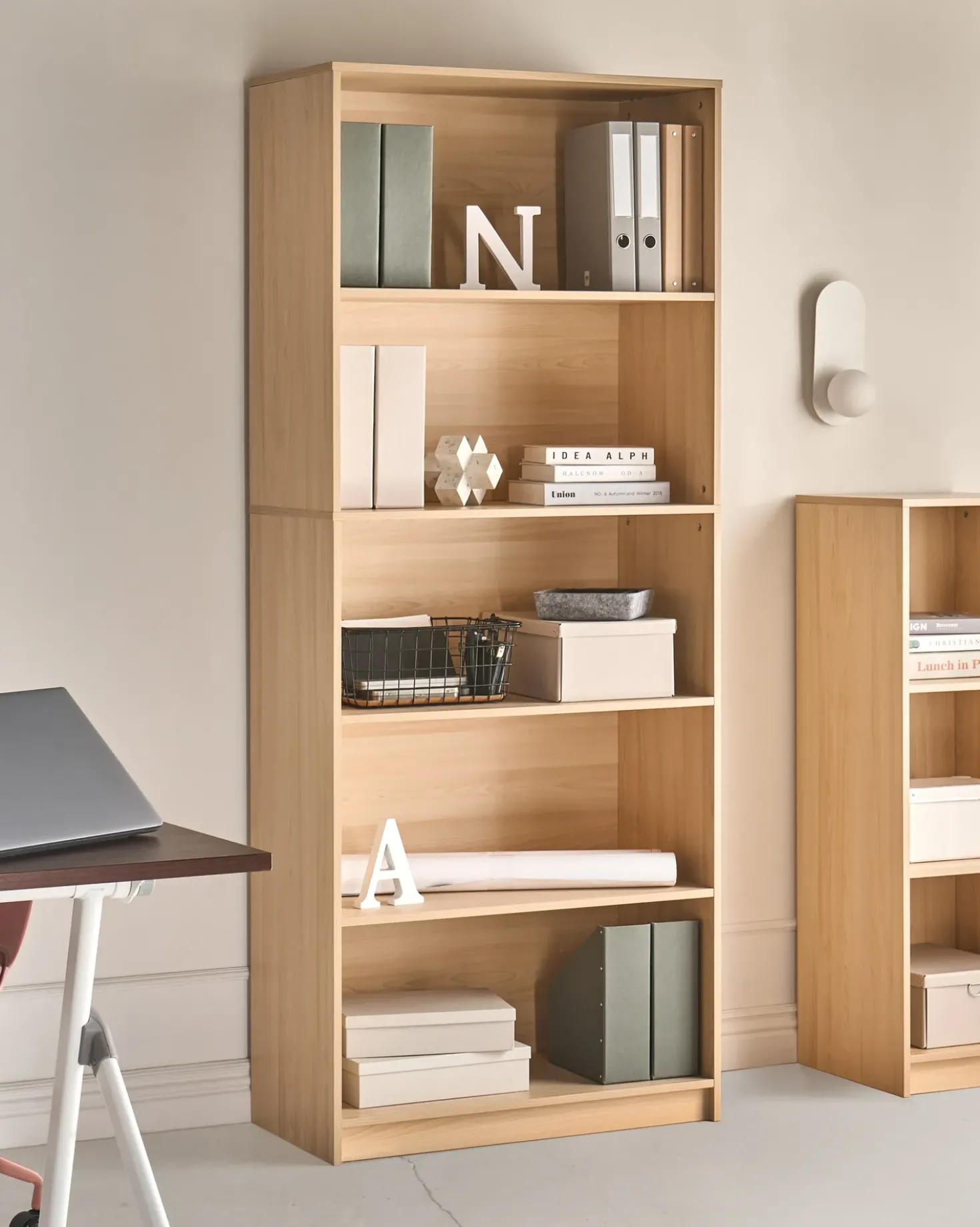 Libreria a 5 ripiani ZEHNA 197 cm Marrone chiaro