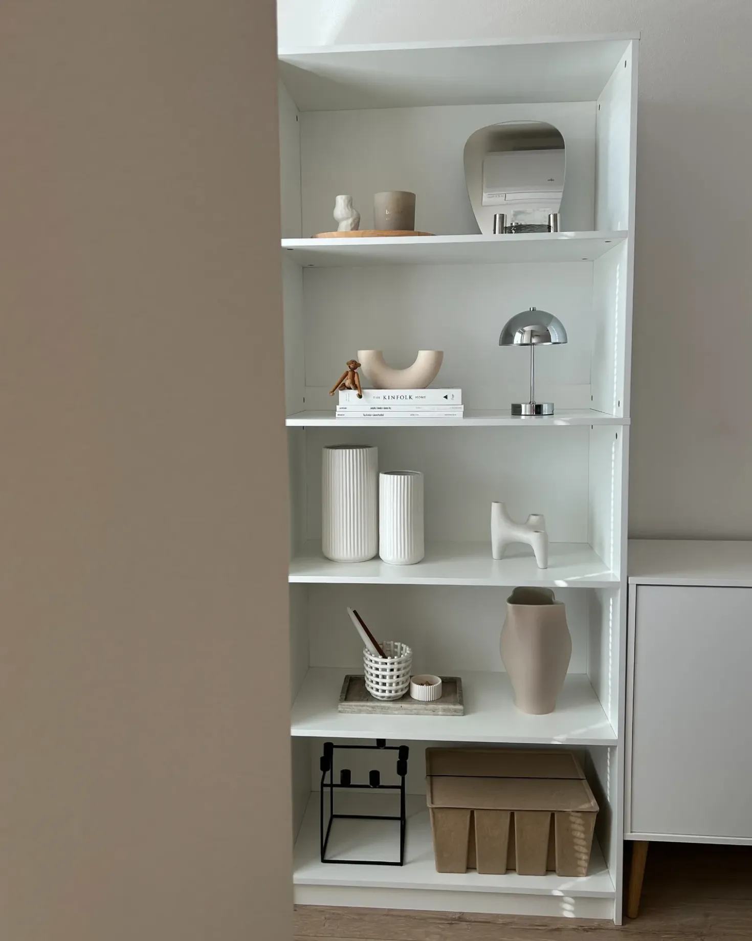 Libreria a 5 ripiani ZEHNA 197 cm Bianco