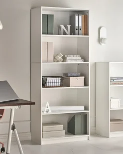 Libreria a 5 ripiani ZEHNA 197 cm Bianco