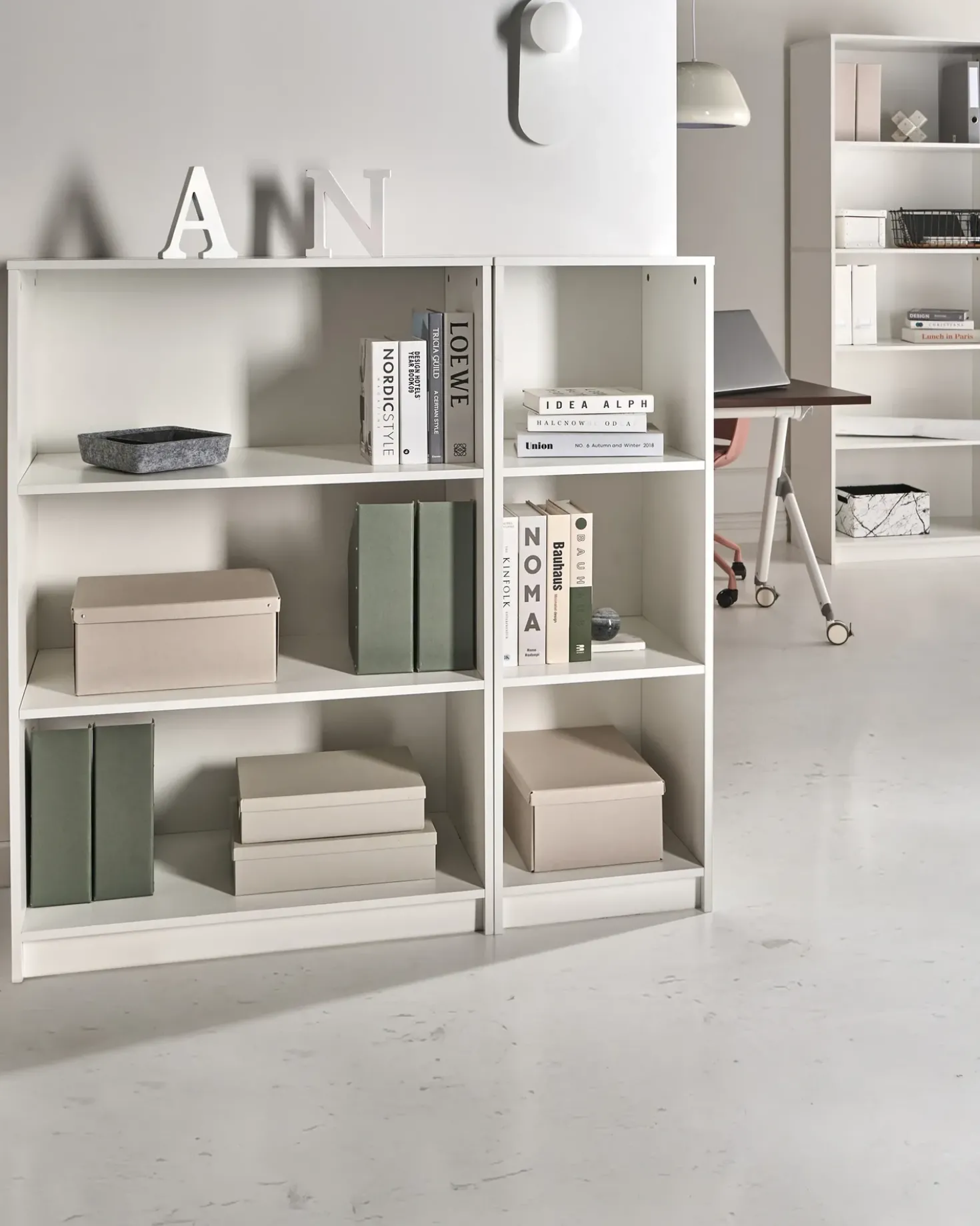 Libreria a 5 ripiani ZEHNA 197 cm Bianco