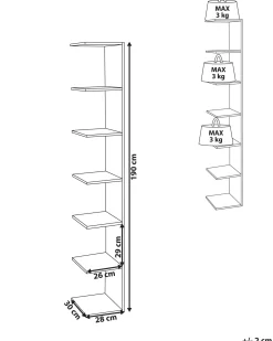 Libreria a parete ESTON 190 cm Marrone chiaro