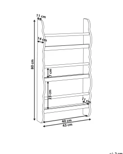 Libreria a parete RIGOLET 80 cm Rosa pastello