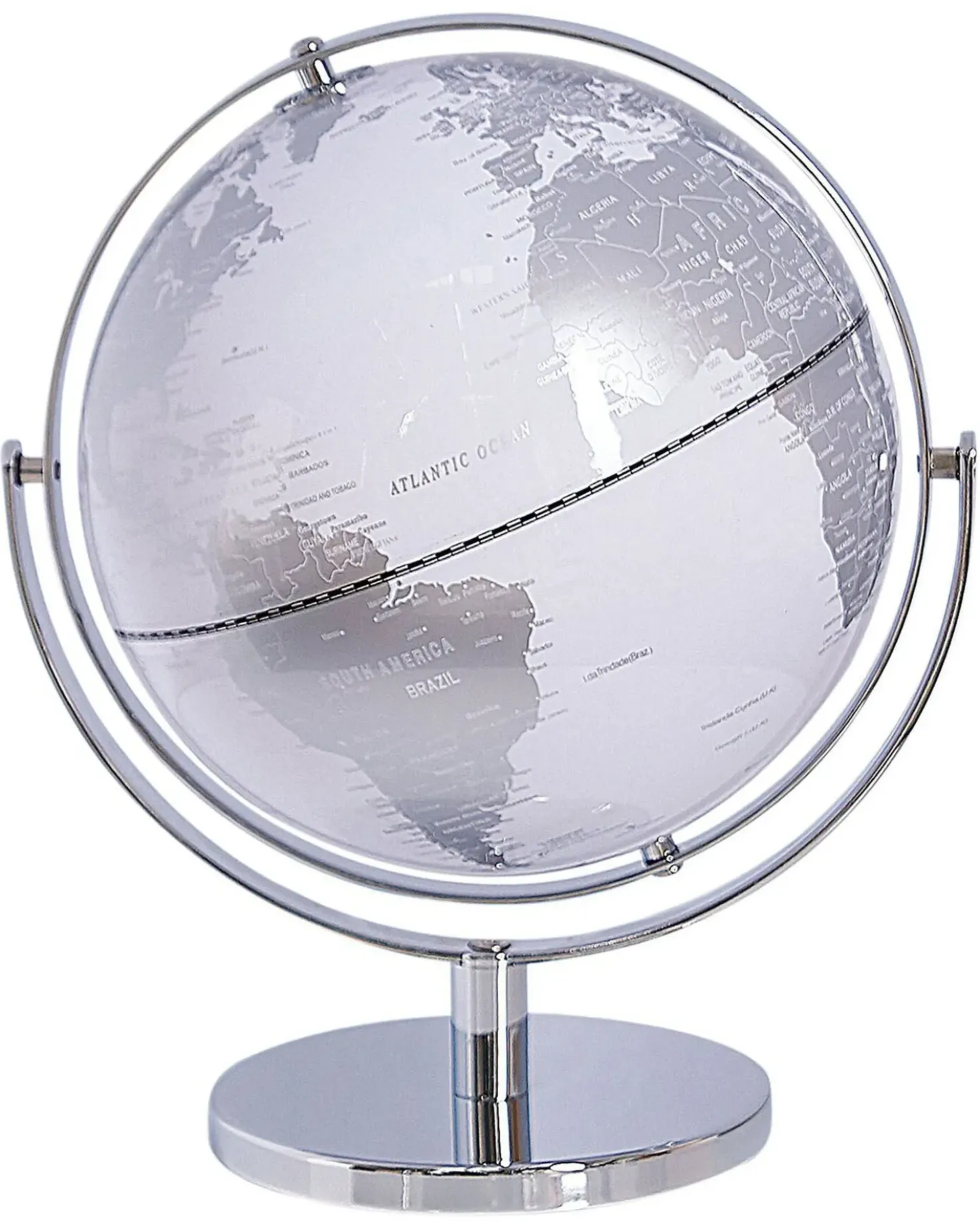 Mappamondo DRAKE Argento 33 cm
