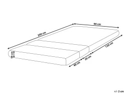 Materasso in schiuma per letto estraibile CLEVER Durezza media H2/3 90 x 130/160/200 cm