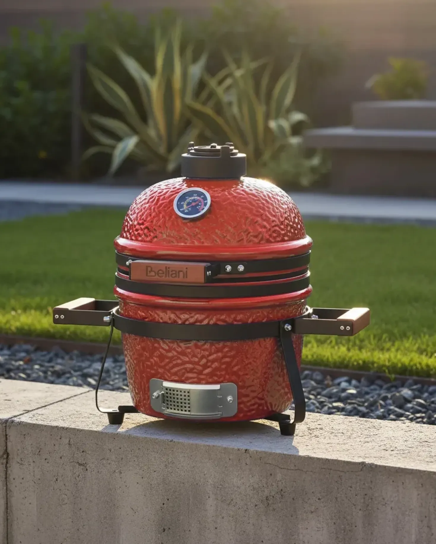 Mini barbecue a carbonella KAMADO Ceramica Rosso