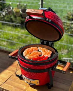 Mini barbecue a carbonella KAMADO Ceramica Rosso