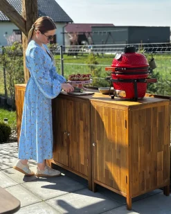 Mini barbecue a carbonella KAMADO Ceramica Rosso