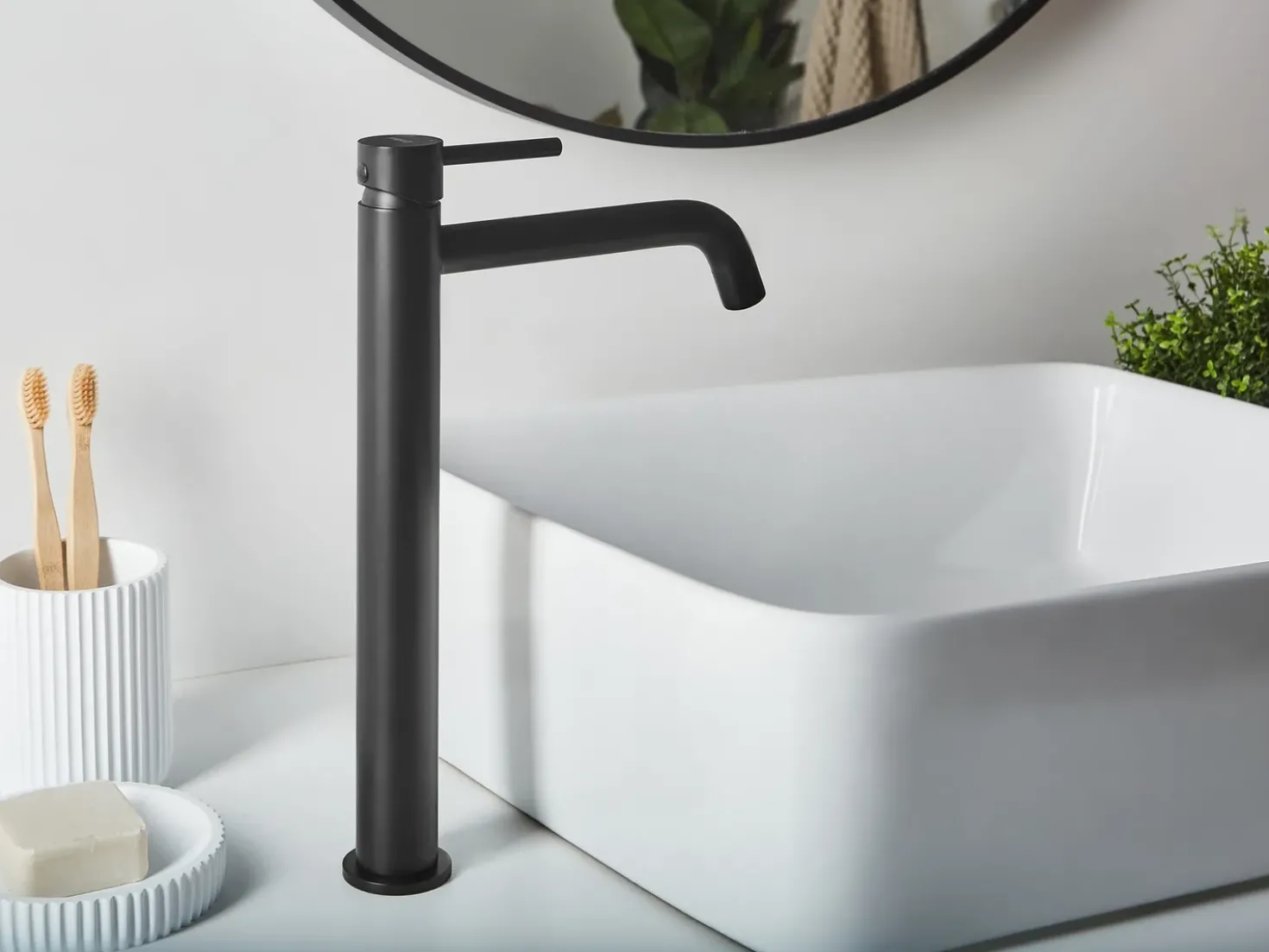 Miscelatore per lavabo alto SALINAS Ottone Nero