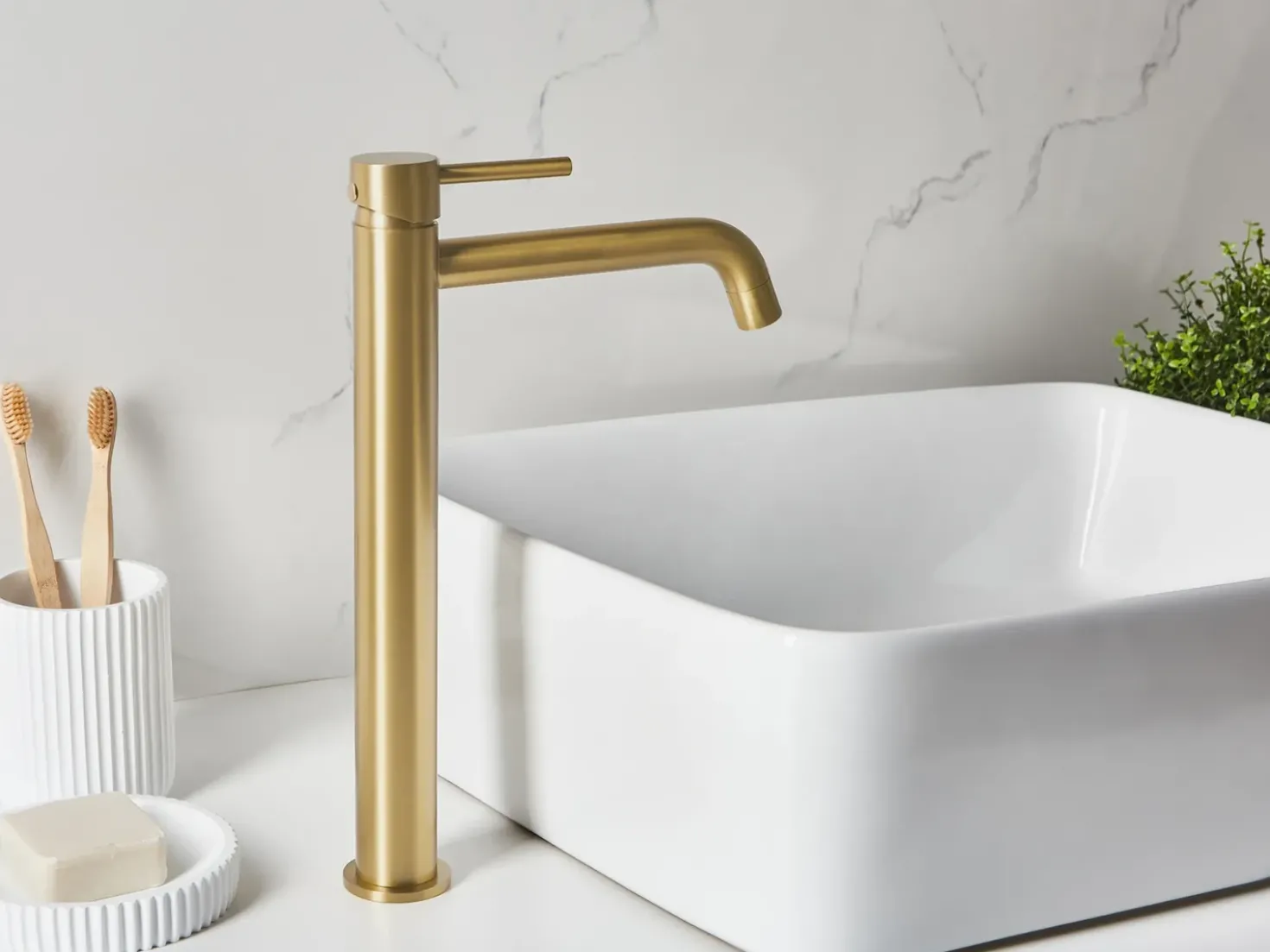 Miscelatore per lavabo alto SALINAS Ottone Oro