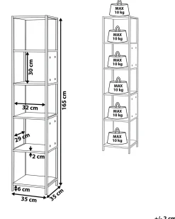 Mobile con 5 ripiani BOGOTA 165 cm Bianco