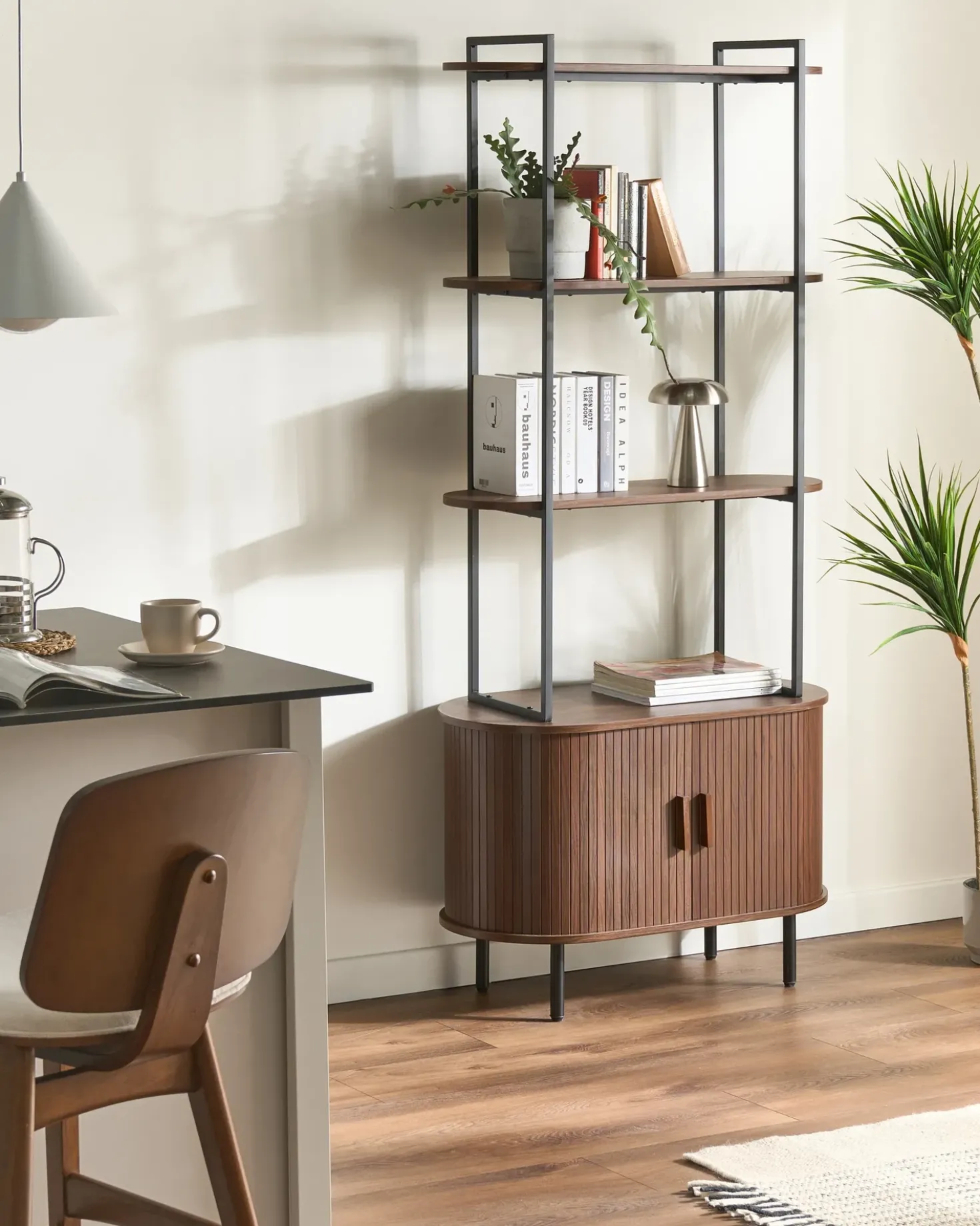 Mobile con 4 ripiani BRADLEY 180 cm Marrone scuro