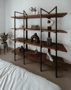 Mobile con 4 ripiani COMPTON 165 cm Marrone scuro