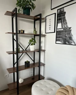 Mobile con 5 ripiani DARBY 180 cm Marrone scuro