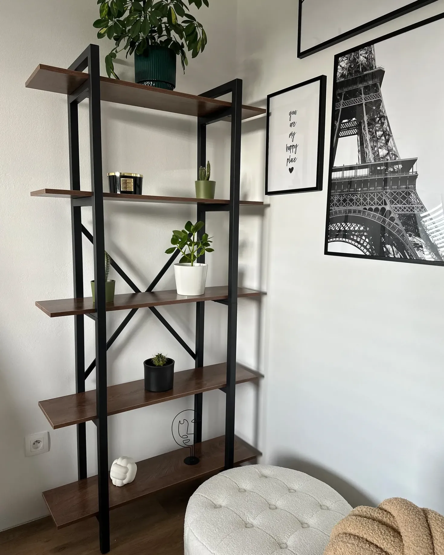 Mobile con 5 ripiani DARBY 180 cm Marrone scuro