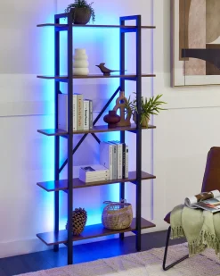 Mobile con 5 ripiani DARBY 180 cm Marrone scuro