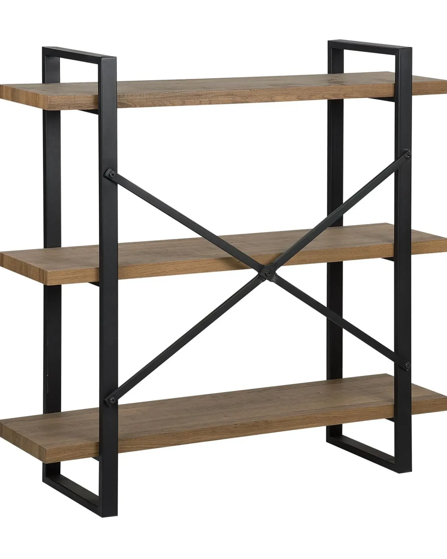 Mobile con 3 ripiani TIMBER 111 cm Marrone scuro